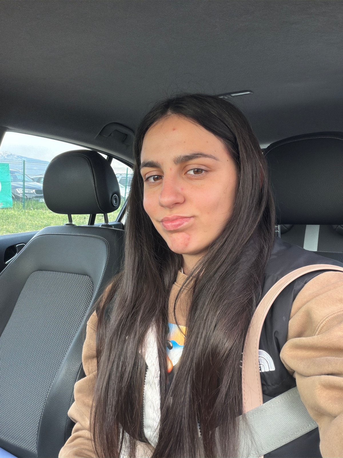 Woman observed in driver's seat, Sofia, early morning
