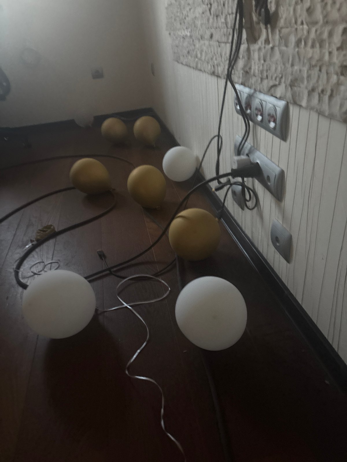 Spherical lights documented during room renovation in Orekhovka, Russia