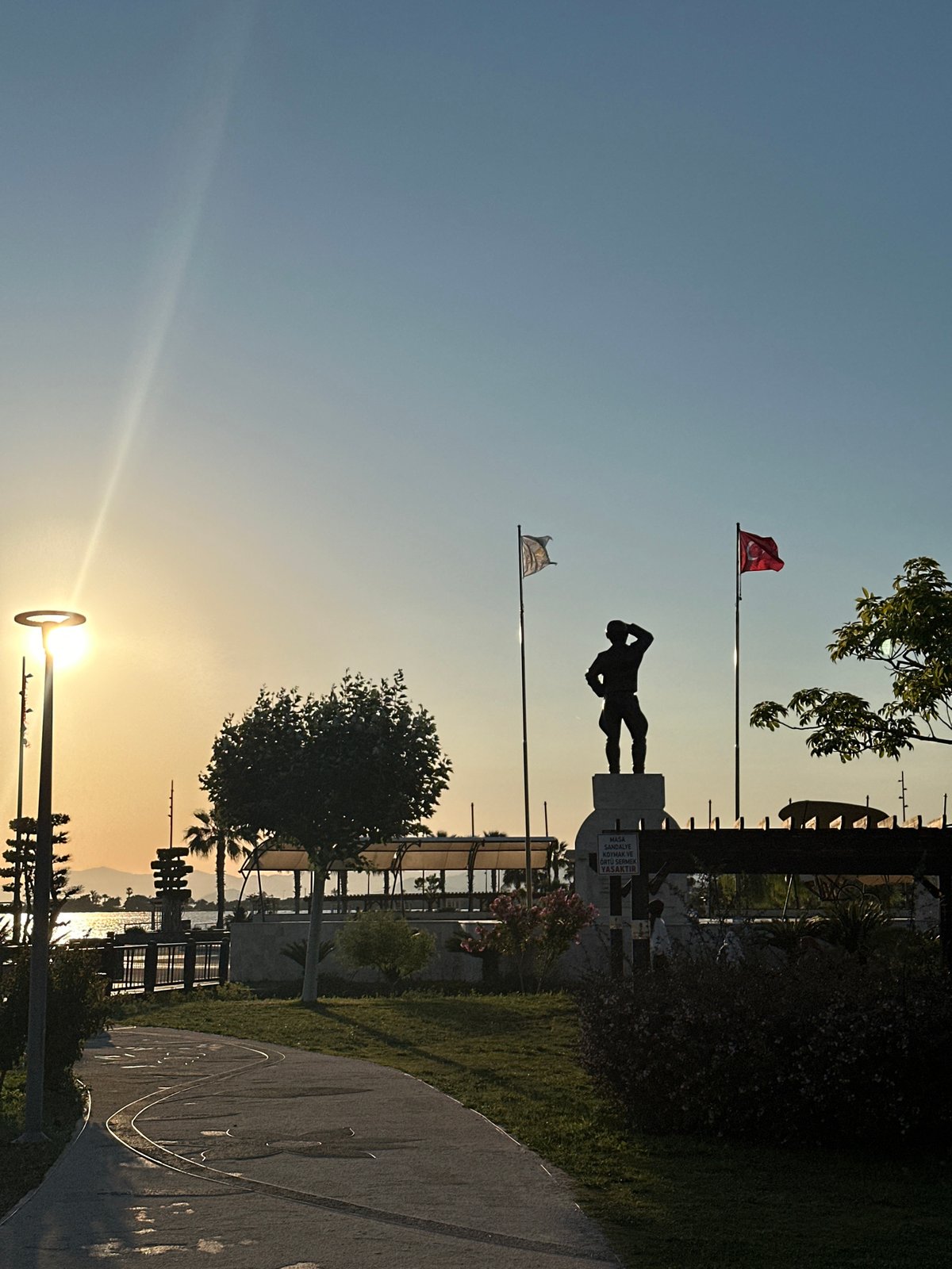 Sunset moments captured at Fethiye coastal park, Turkey