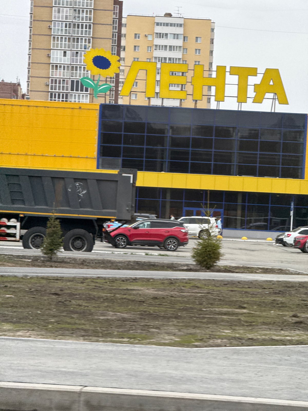 Woman photographed around Tobolsk during overcast morning