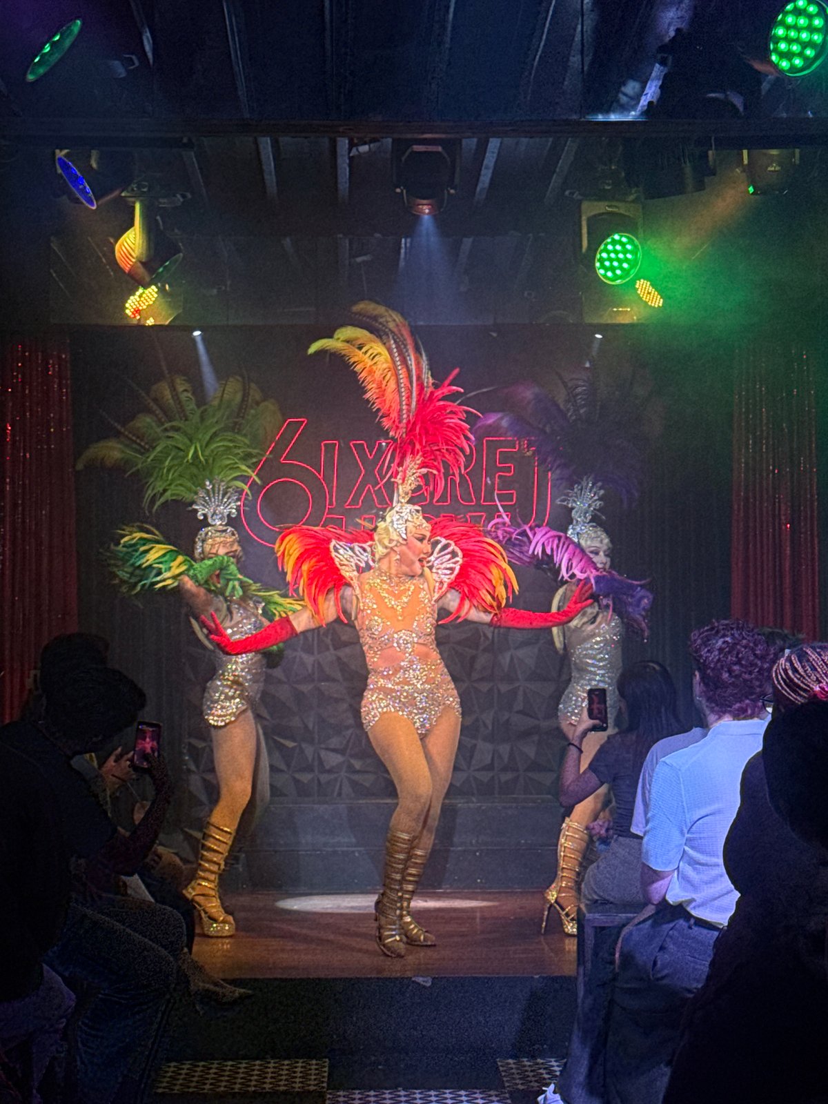 Drag show night at a Chiang Mai club, full production