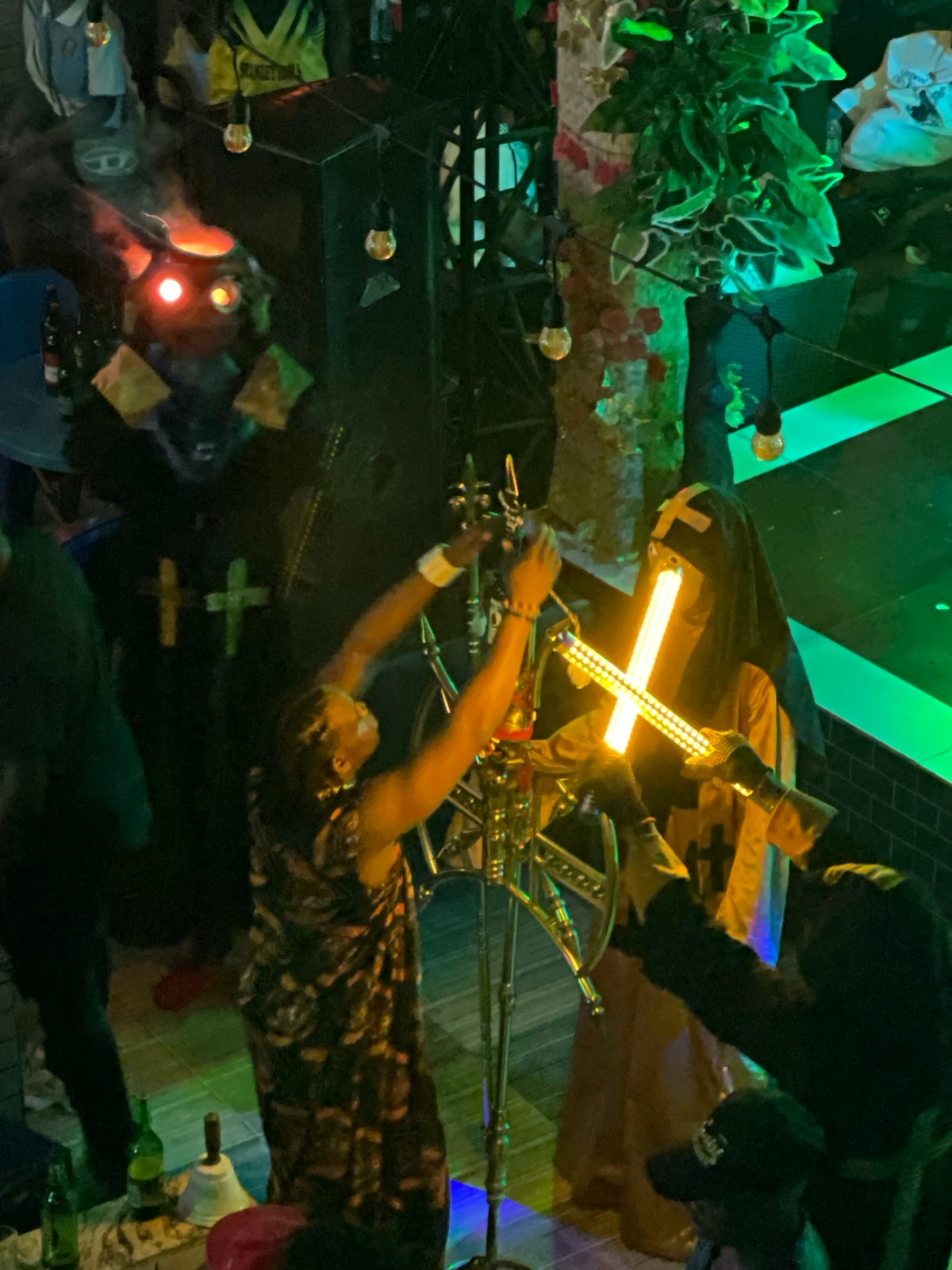 Live band night at a packed multi-level lounge venue