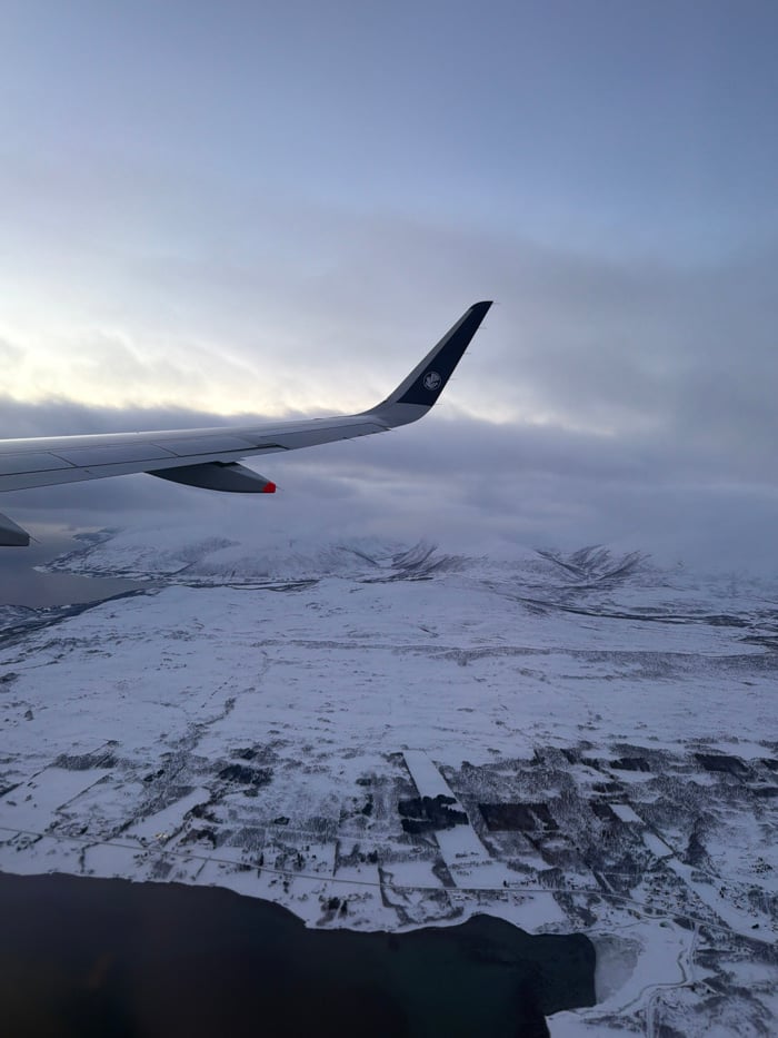 Passenger documents aerial views during flight over France