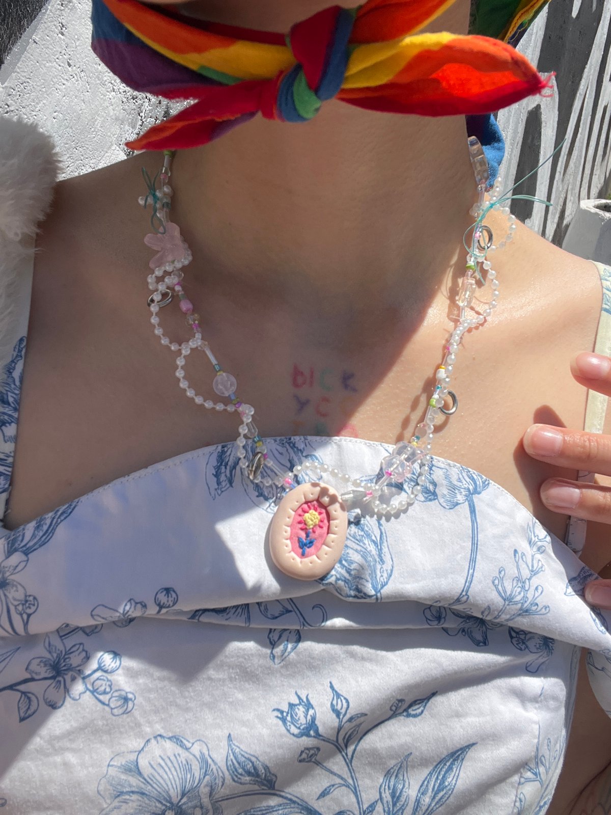 Person in colorful outfit photographed in Belgrade suburb