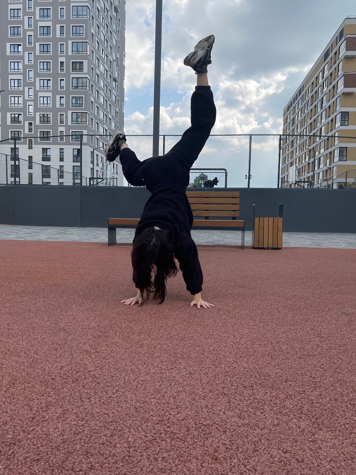 Person exercises outdoors in Yekaterinburg during afternoon session