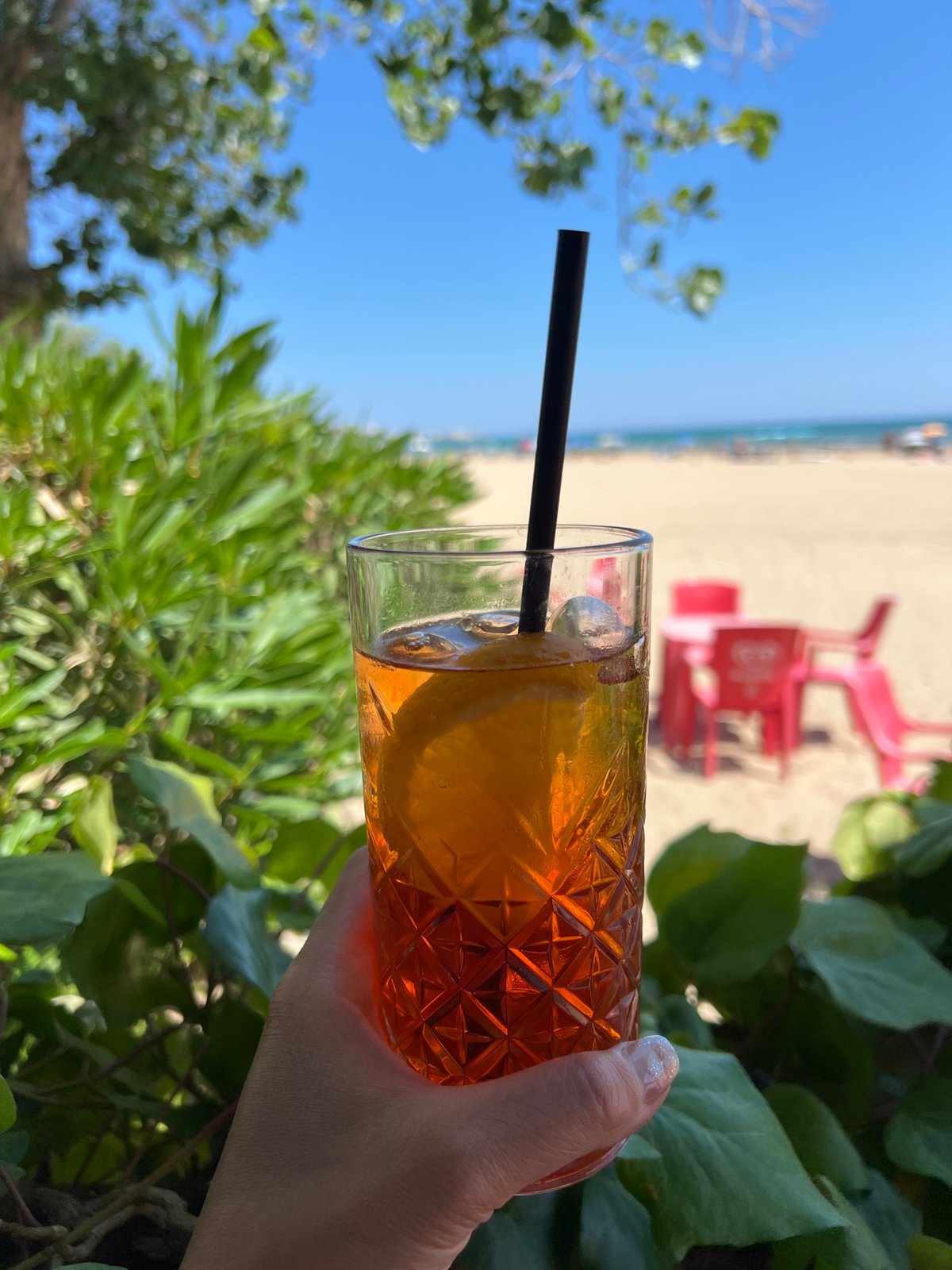Aperitivo hour at a beachside bar in Vieste