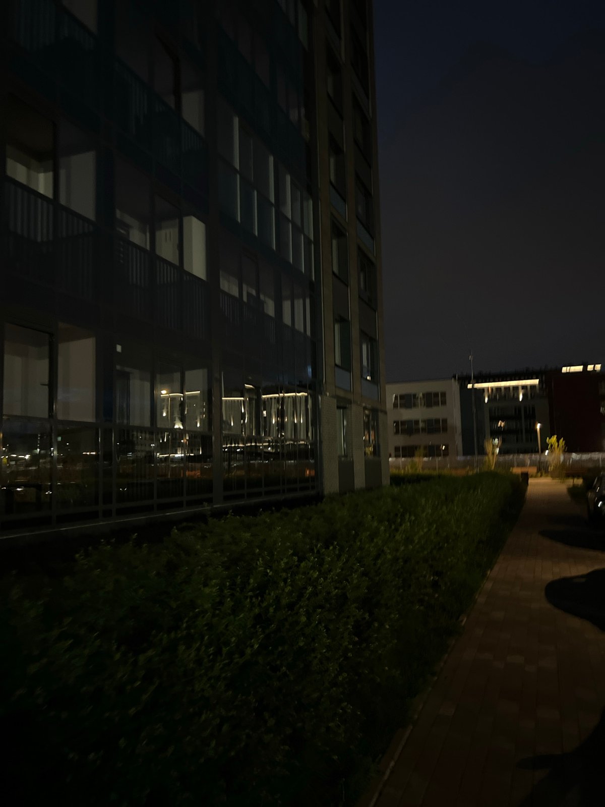 Nighttime residential complex documented by witnesses in Russia