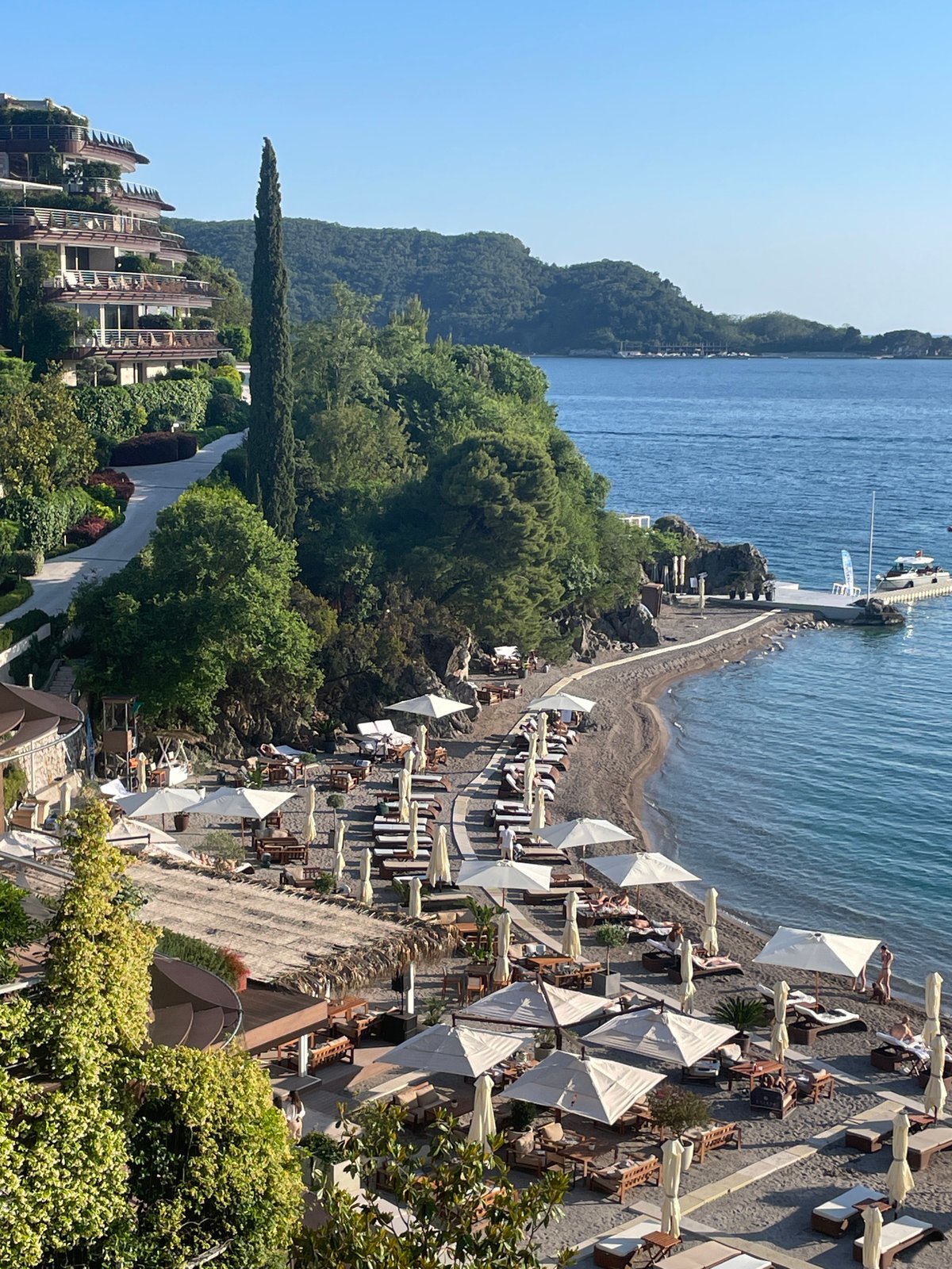 Afternoon beach scenes captured at Budva resort, Montenegro