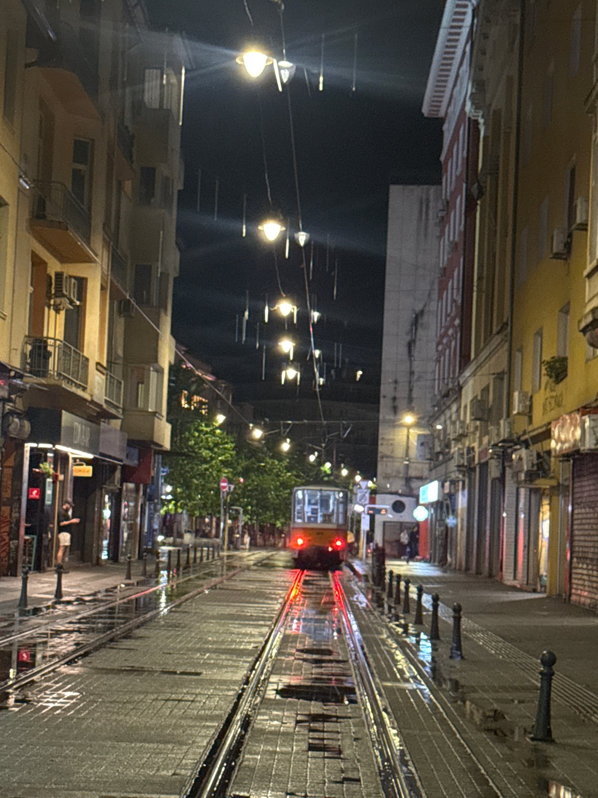 Evening social scenes documented across Sofia, Bulgaria