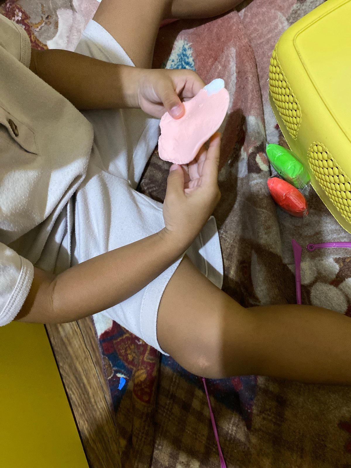 Modeling clay play session, with outdoor nature shots mixed in