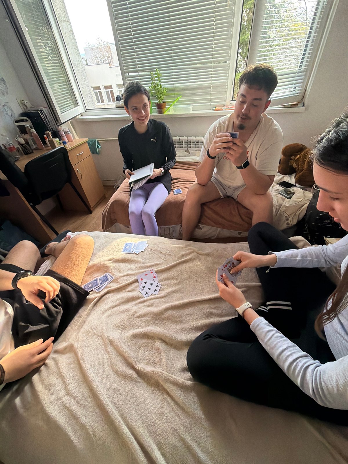 Plovdiv residents enjoy card games and car moments Tuesday afternoon