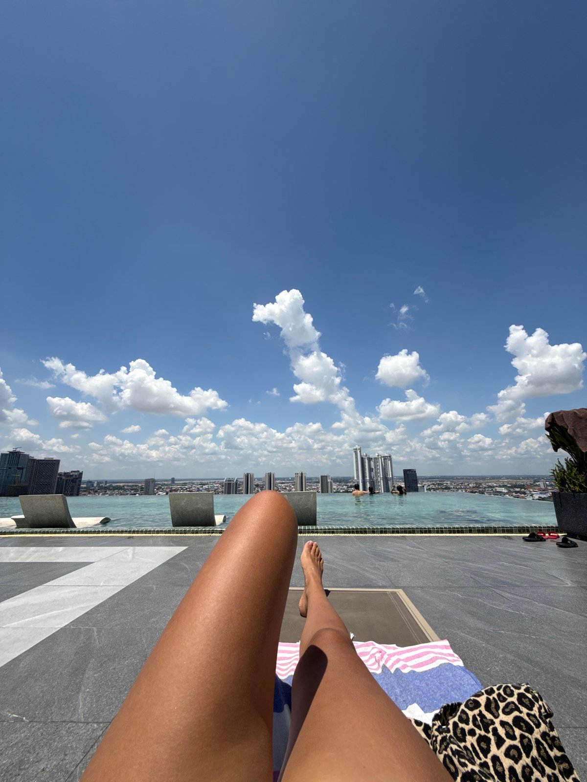 Rooftop pool morning in Khan Mean Chey, Phnom Penh