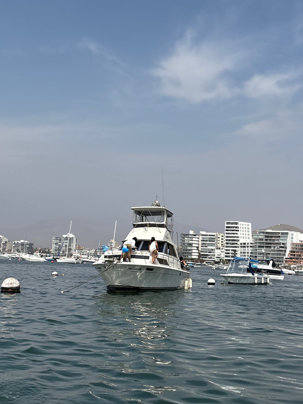 Yachts and sailboats gather in Ancón harbor waters