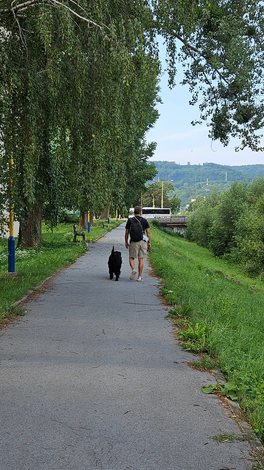 Morning activity along Prešov's Torysa River path