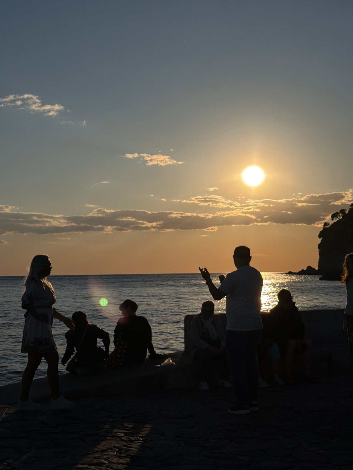 Sunset documented over Adriatic coast in Petrovac, Montenegro