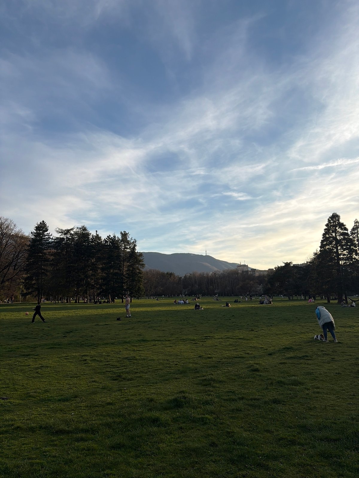 Sofia's South Park photographed with Vitosha Mountain backdrop