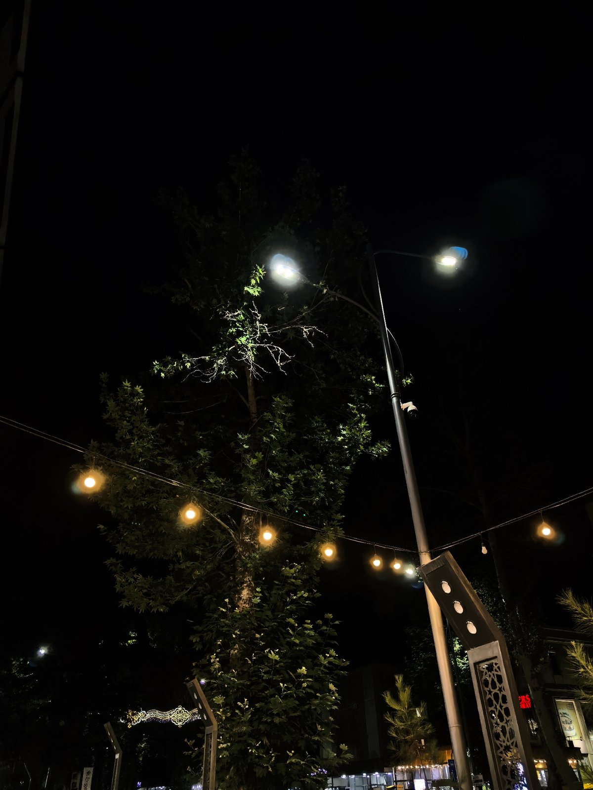 Fergana City at night: street markets, waste collection, and lit storefronts