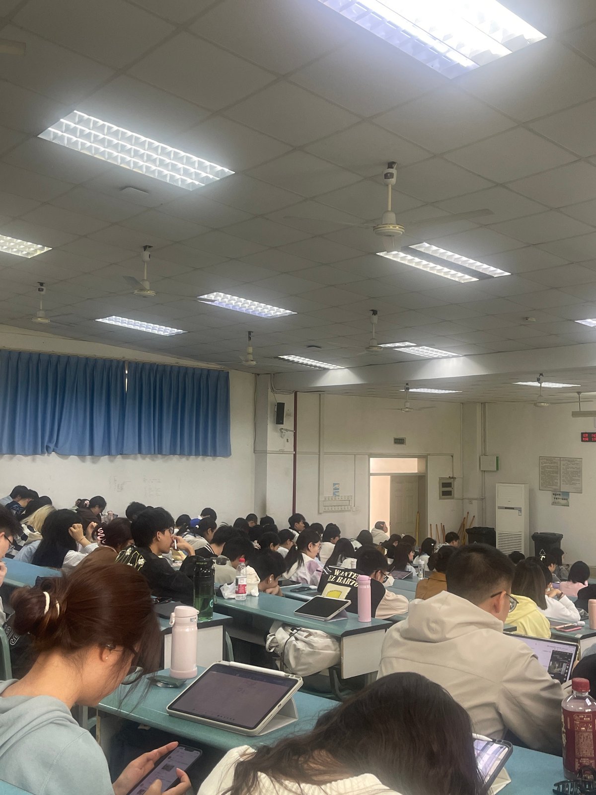 Late-night classroom activities documented at Chongqing Medical University