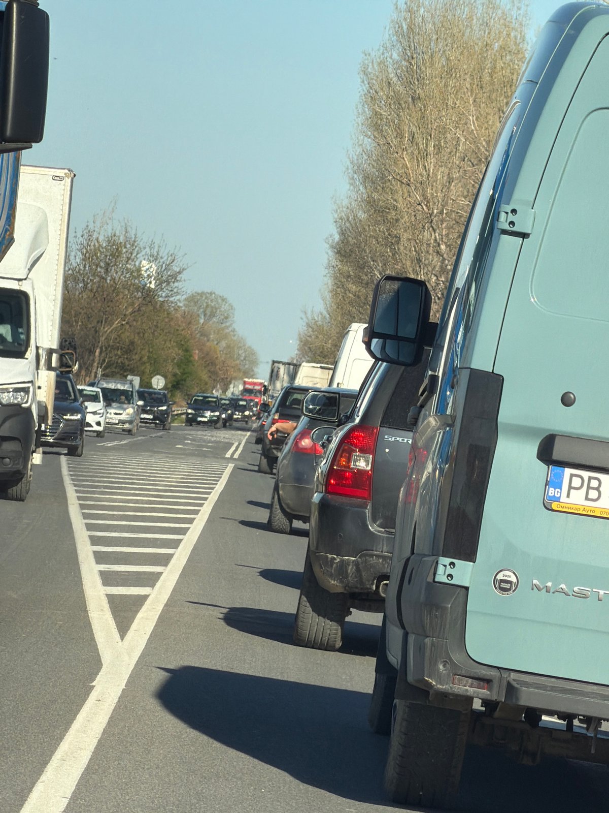 Traffic jam reported on Plovdiv road