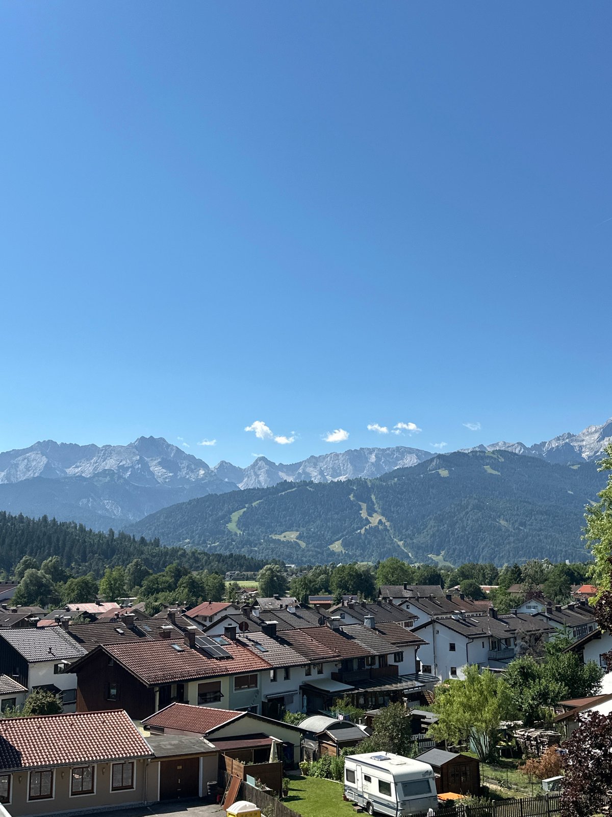 Alpine town morning, indoors and out in Garmisch-Partenkirchen