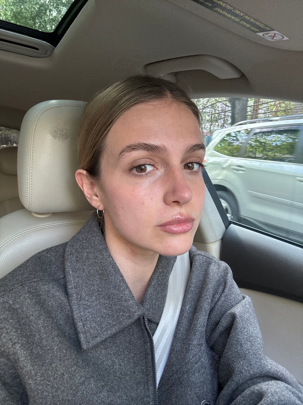 Woman observed in car in Tbilisi, Georgia