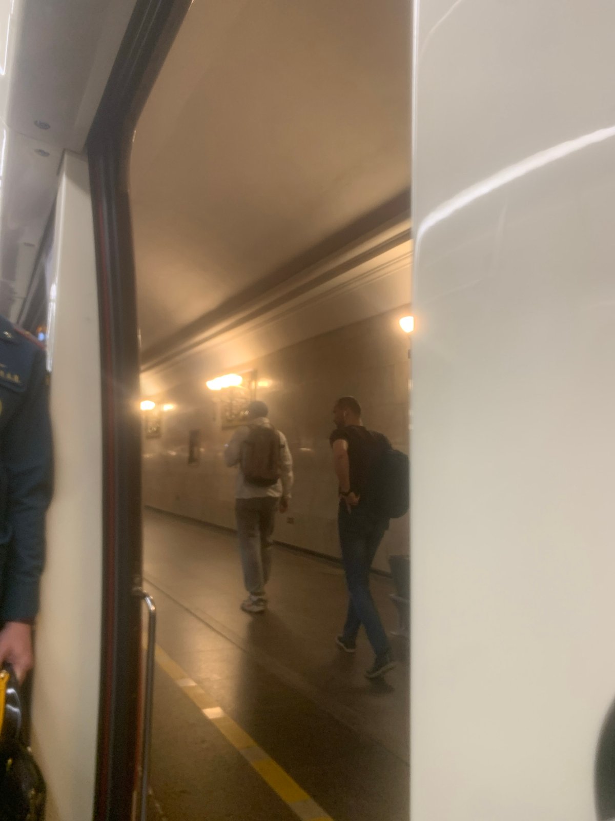 Early morning commute captured on Saint Petersburg public transit