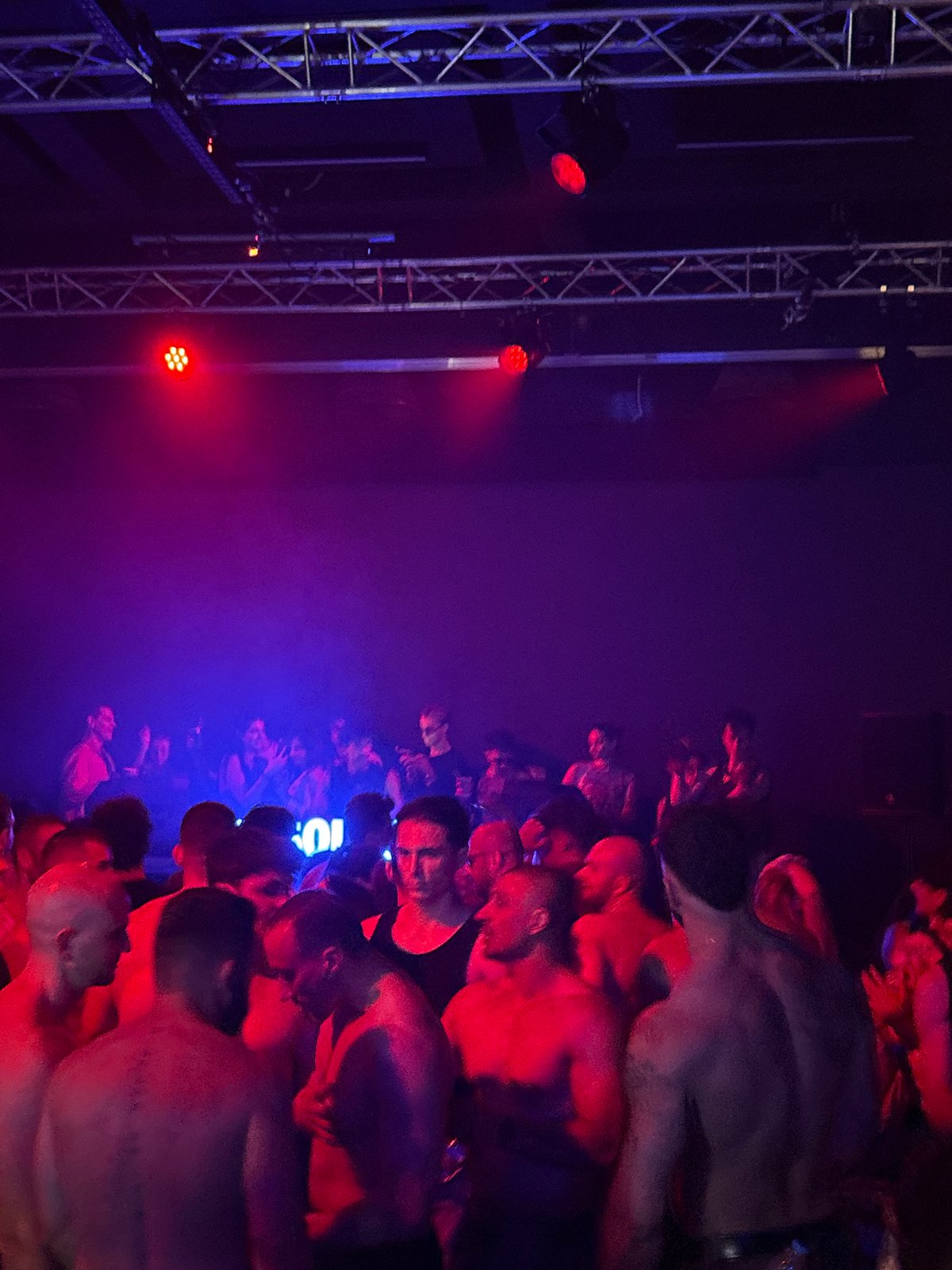 Late night club scene in Sofia with colorful lighting
