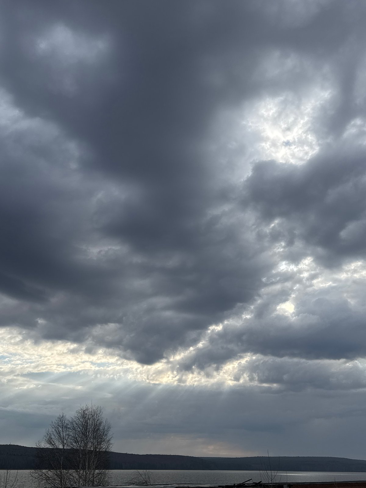 Early morning cloudy skies observed over Chaikovsky waterway