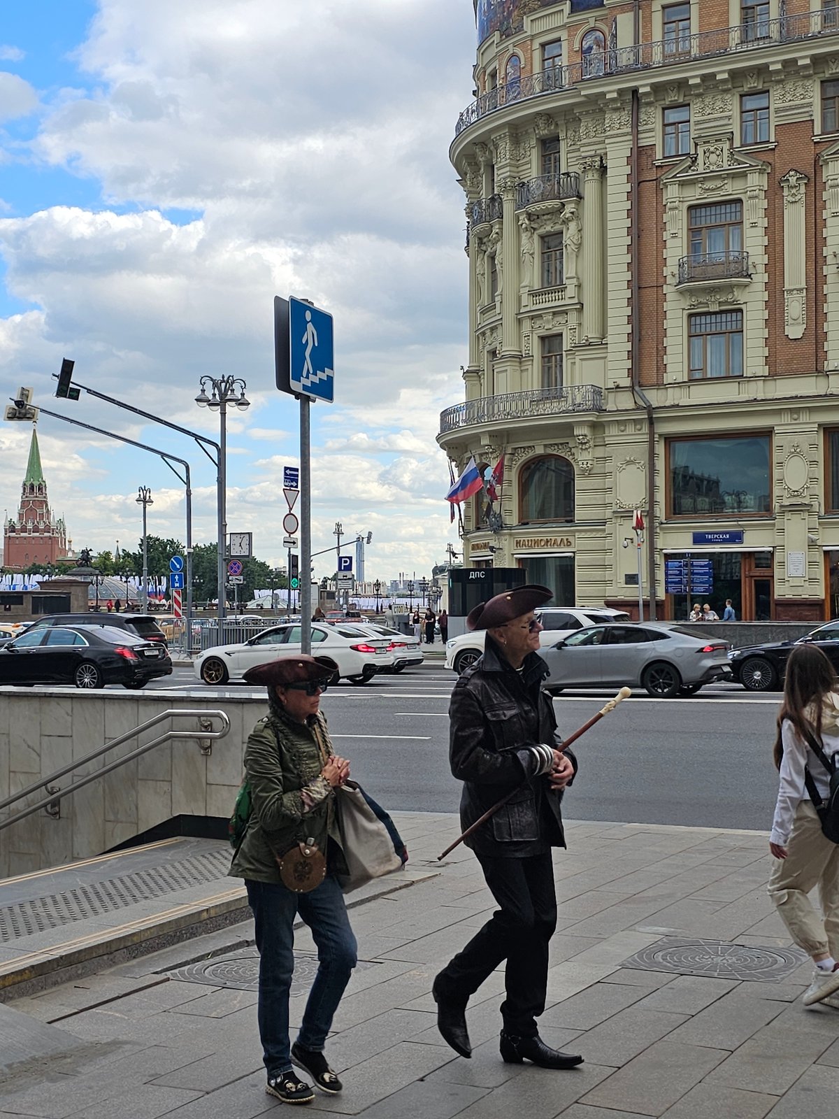 Midday scenes near the Kremlin and Hotel National, central Moscow