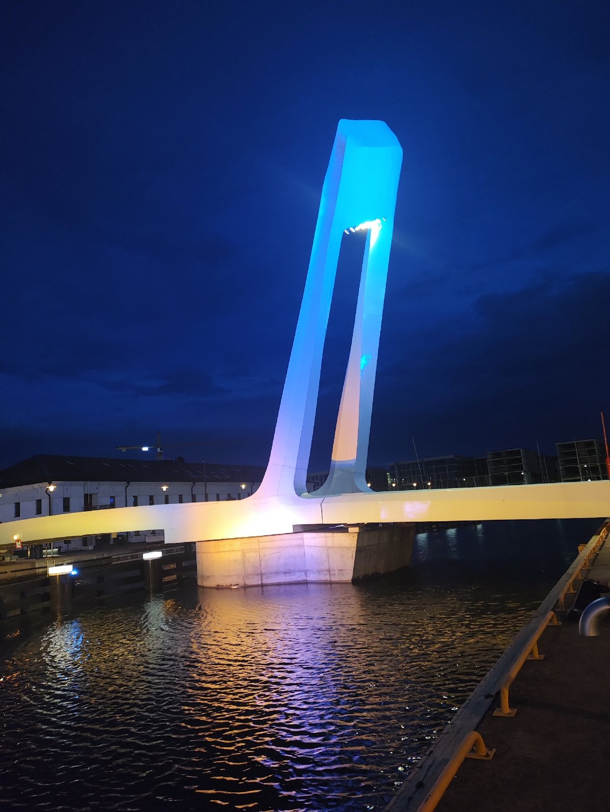 Tallinn harbor at night: ferries, lit bridges, and port scenes