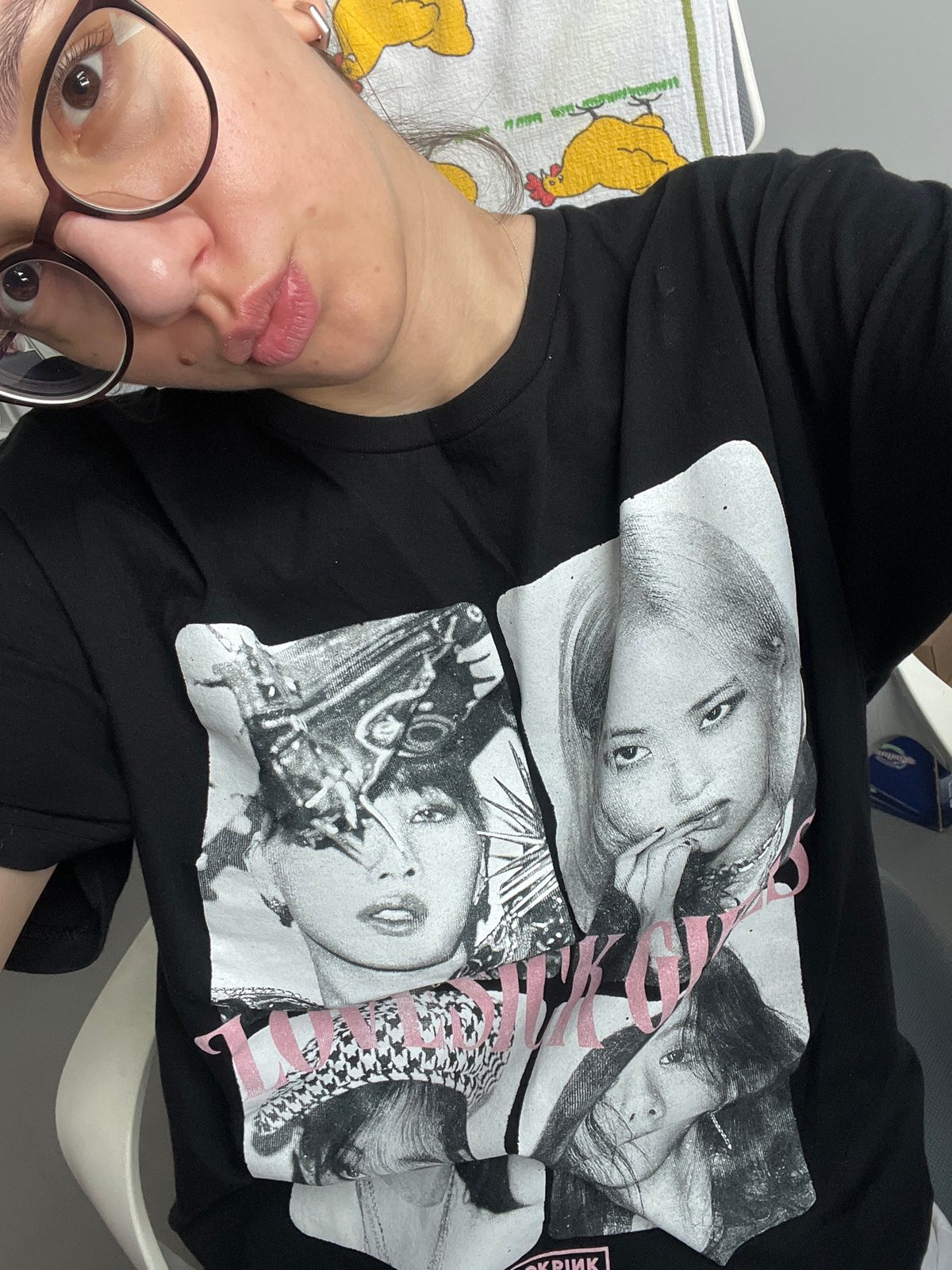 BLACKPINK graphic tee details, indoors in Ruse, Bulgaria