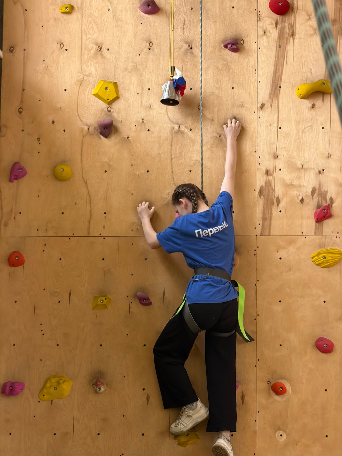 Early morning indoor rock climbing session draws multiple participants in Izhevsk