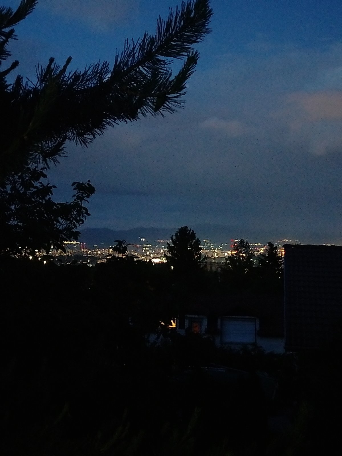 Evening cityscape view captured over Sofia, Bulgaria