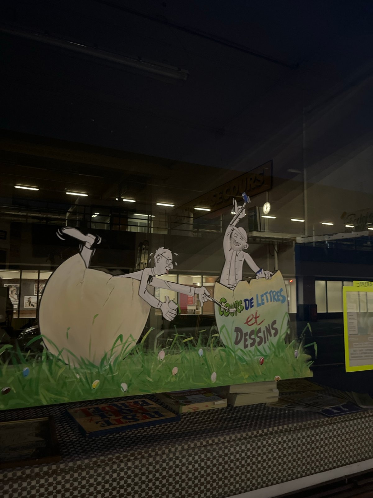 Street art and painted facades on a Geneva night walk