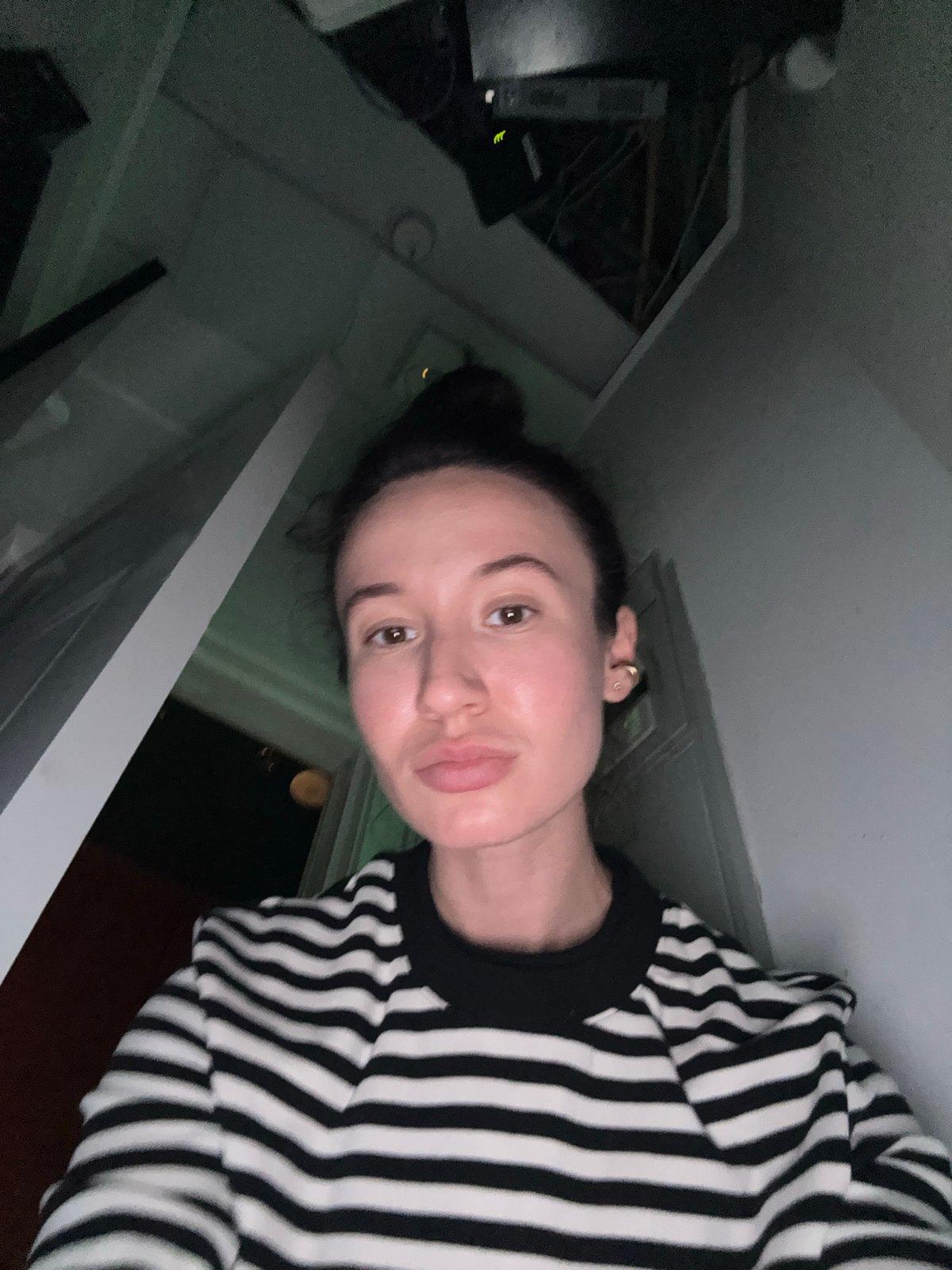 Nighttime selfie captured indoors in Tel Aviv