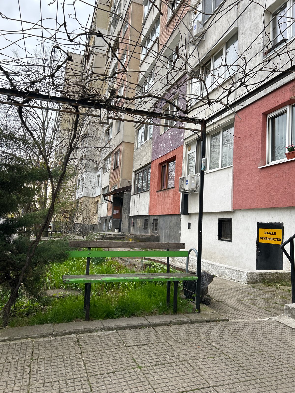 Morning street scene documented in Sofia, Bulgaria