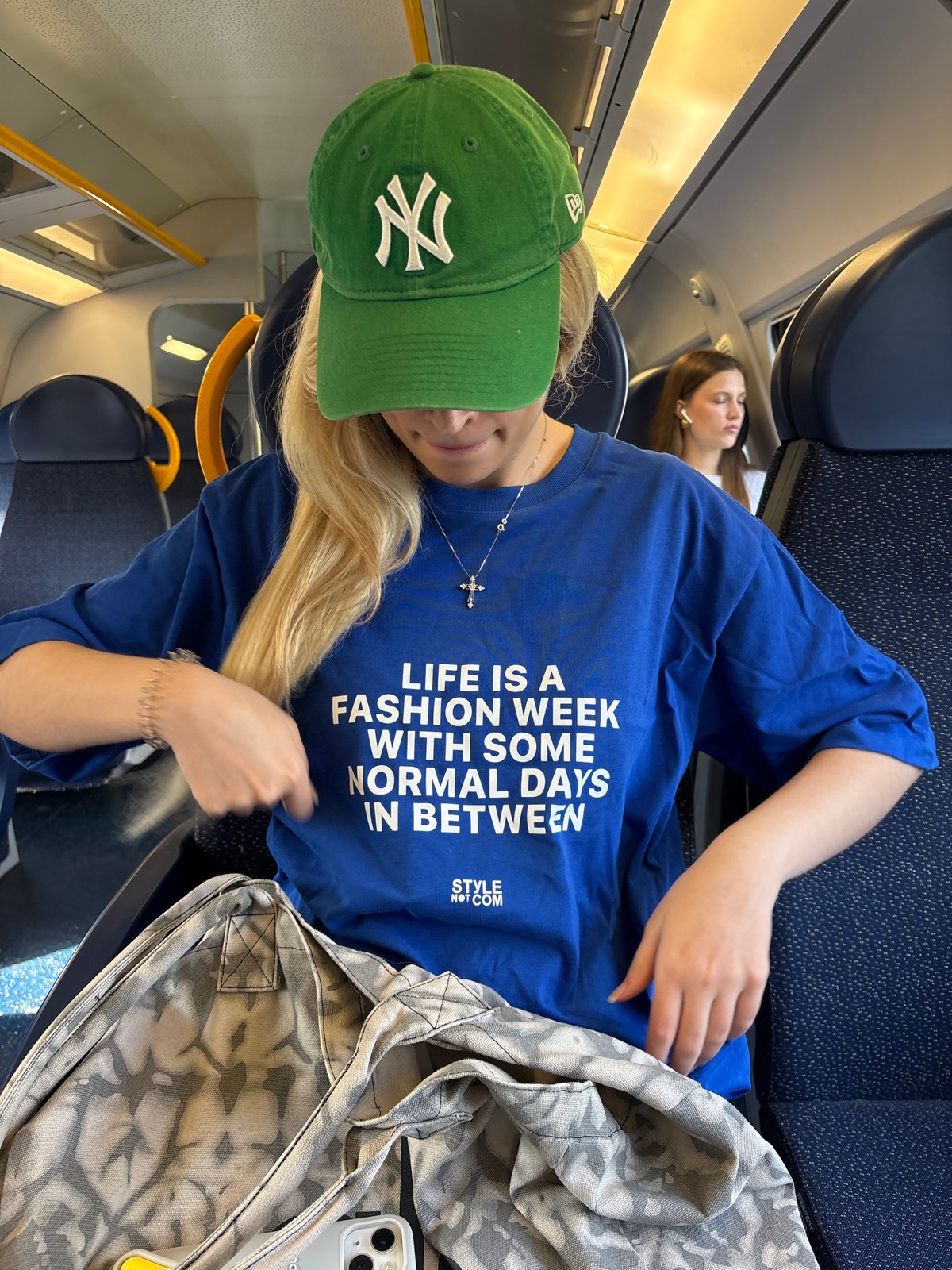 Blonde passenger spotted on Milan public transport