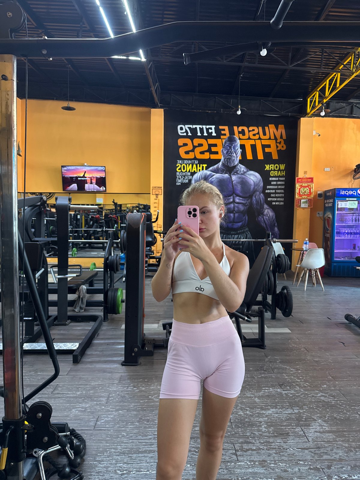 Gym selfies and small figurines in Nha Trang