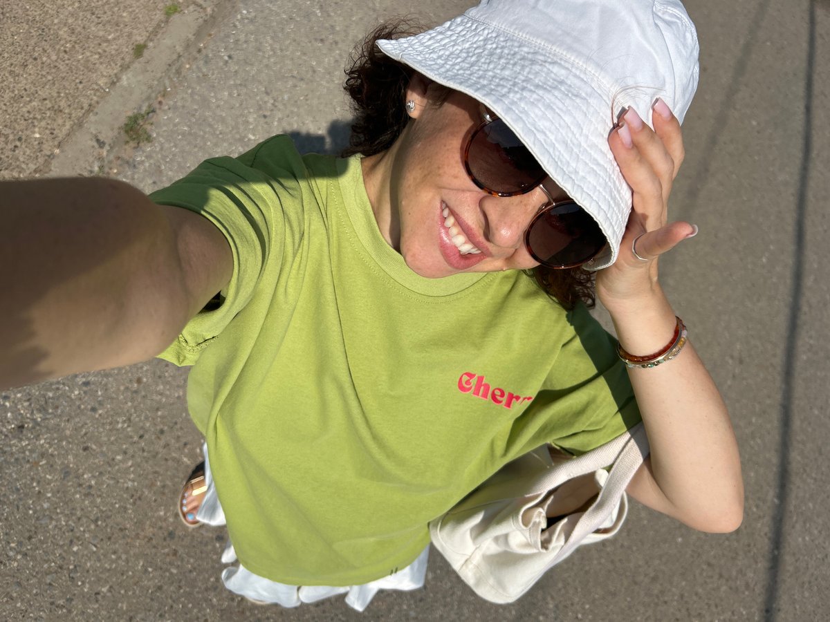 Summer morning selfies on the streets of Chaikovsky