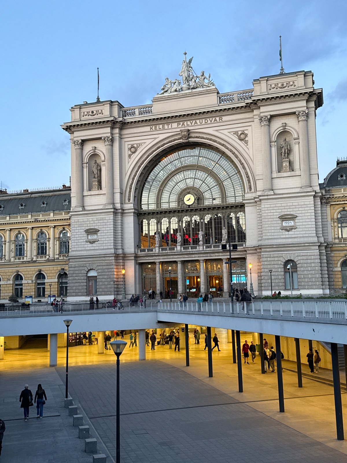 Keleti Railway Station facade photographed in Budapest
