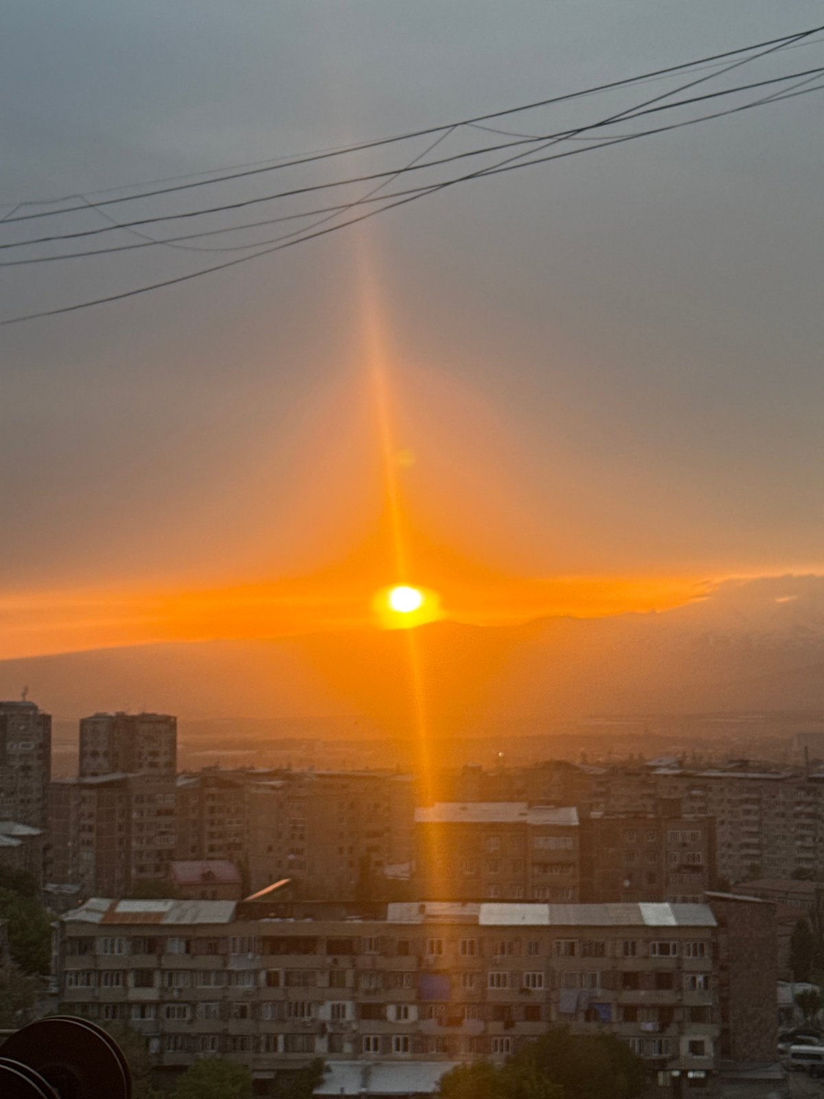 Sunset observed from multiple vantage points in Abovyan, Armenia