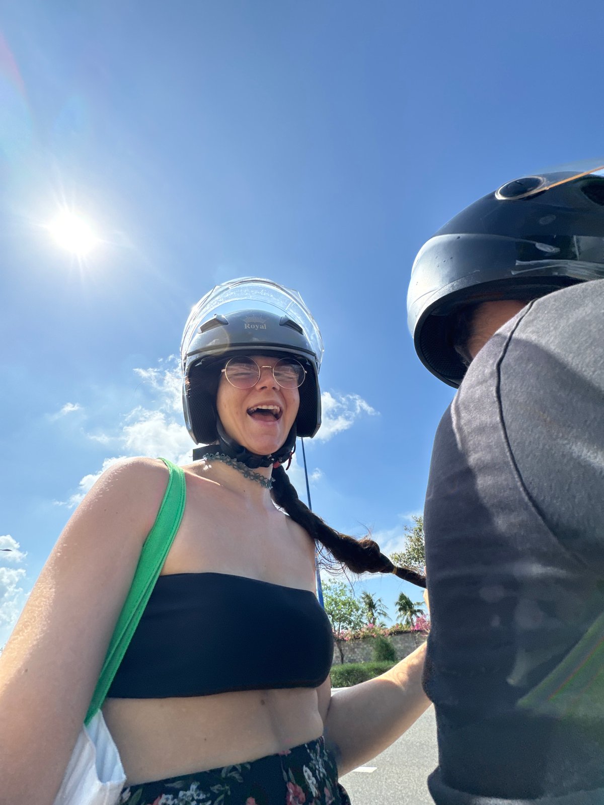 Motorcycle selfie captured in Phú Thủy, Vietnam