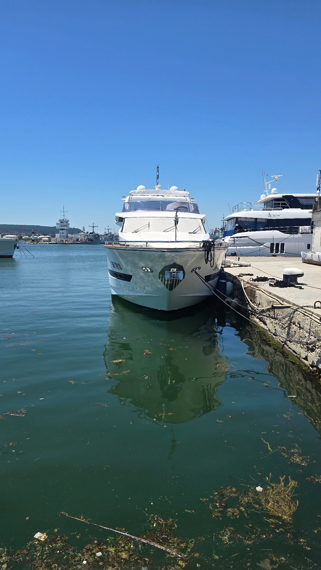 Morning harbor scenes documented around Varna port, Bulgaria