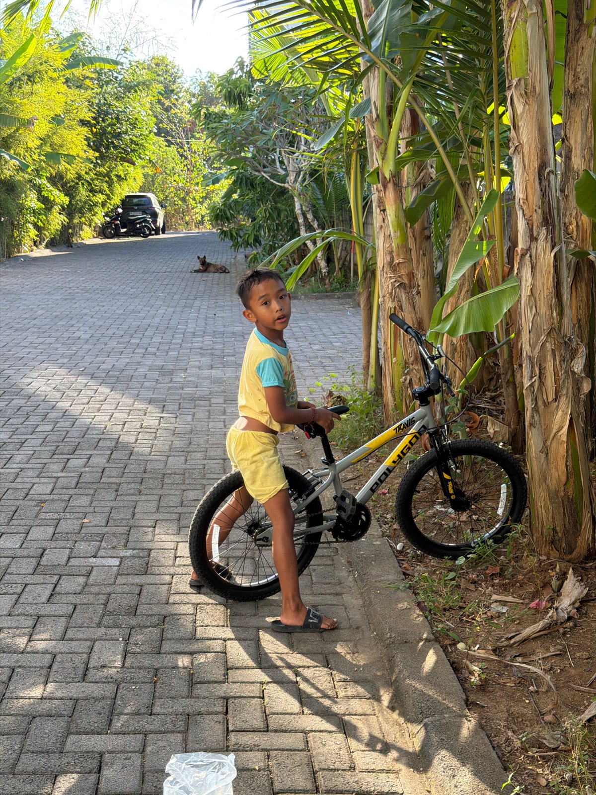 Lazy tropical morning: snacks, dogs, and a backyard fire in Kuta Selatan