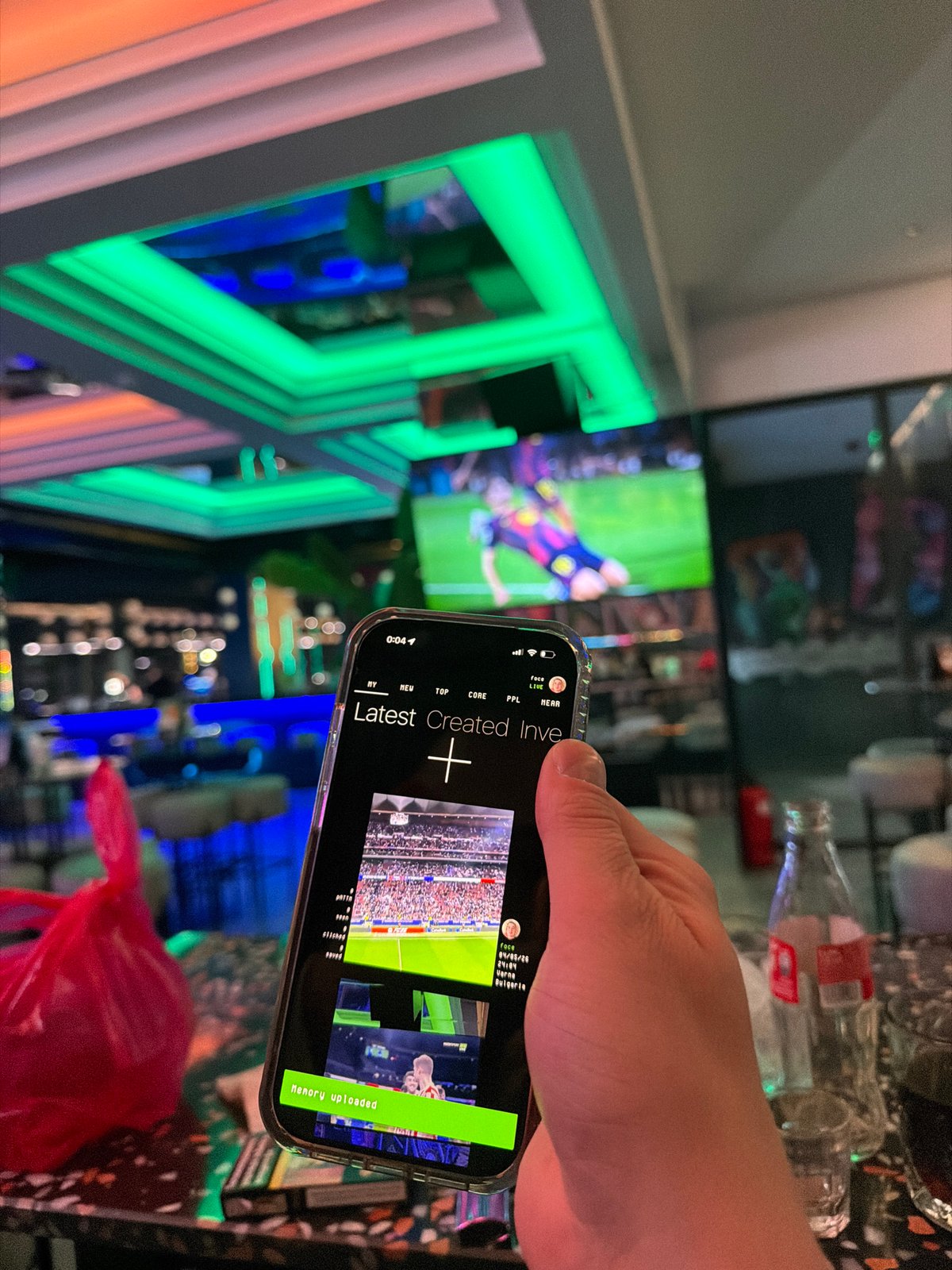 Evening at Varna sports bar during Atlético Madrid soccer victory