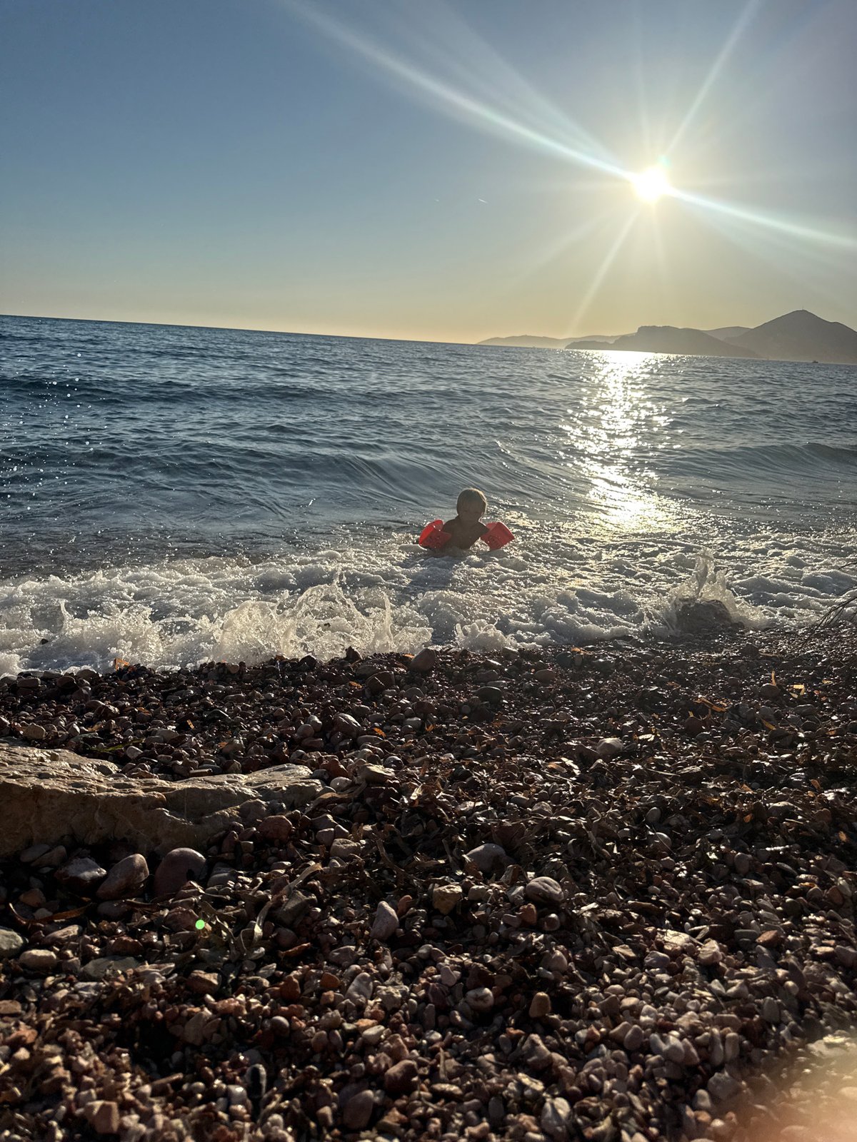 Sunset afternoon on the Adriatic at Sveti Stefan, Montenegro