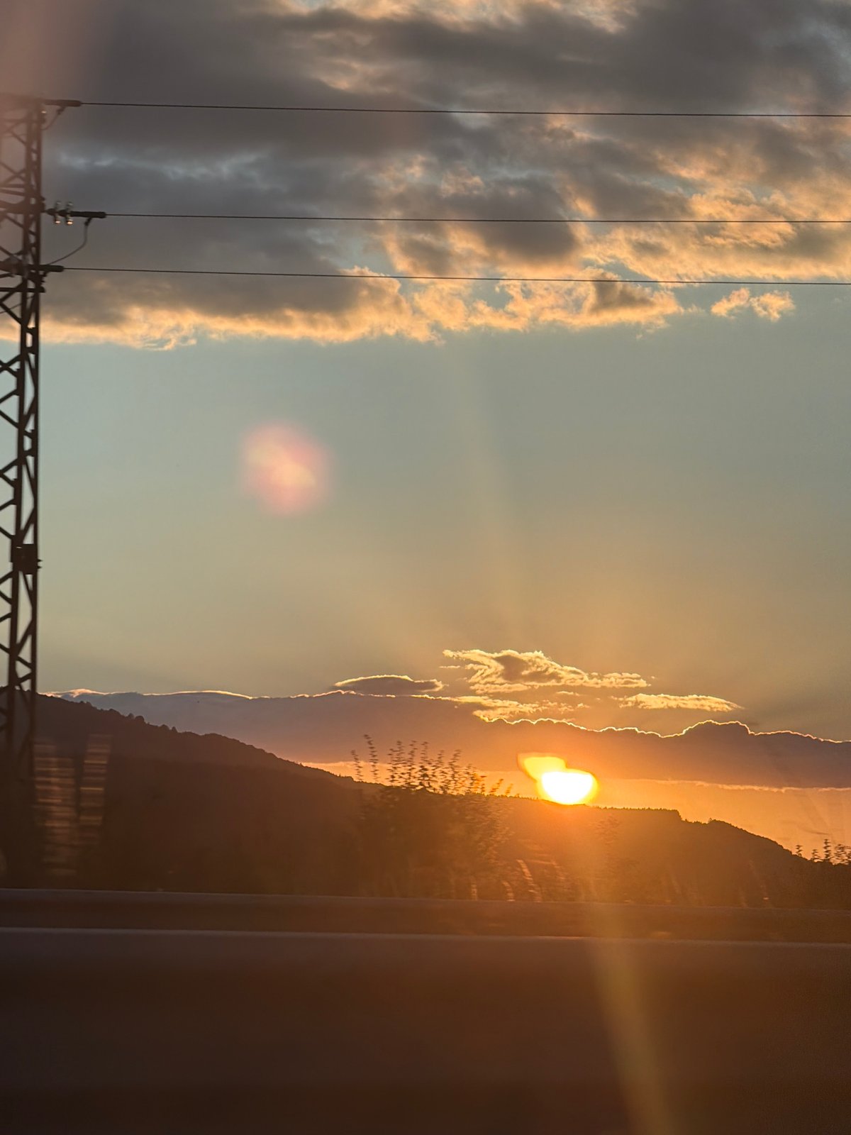 Mountain sunset from a roadside stop near Studena, Bulgaria