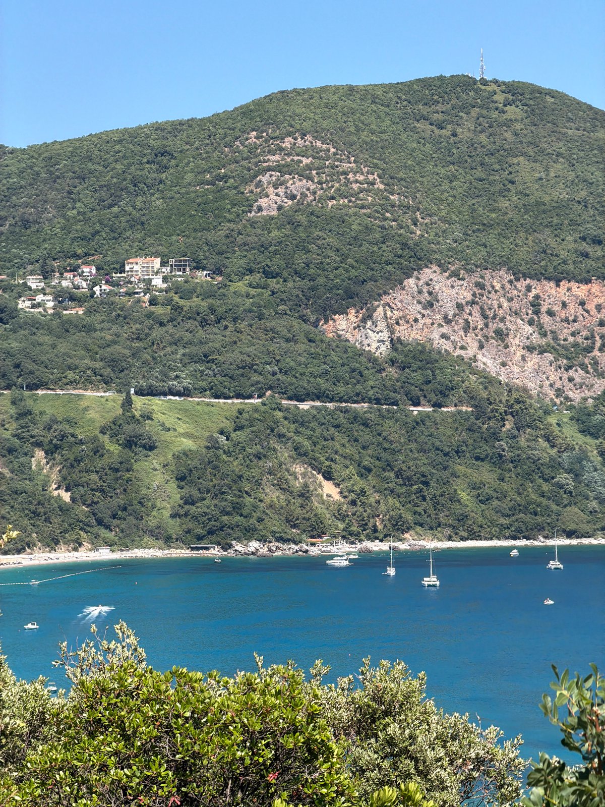 Clear-day views over the Adriatic from the Montenegro coast