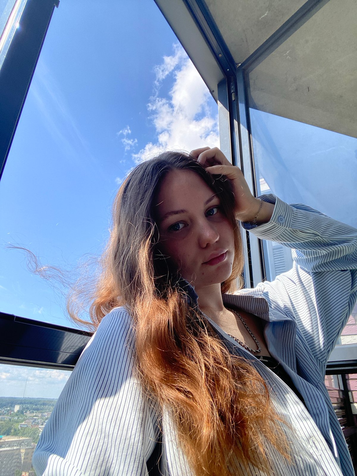 Selfie series in Izhevsk, same outfit, multiple angles