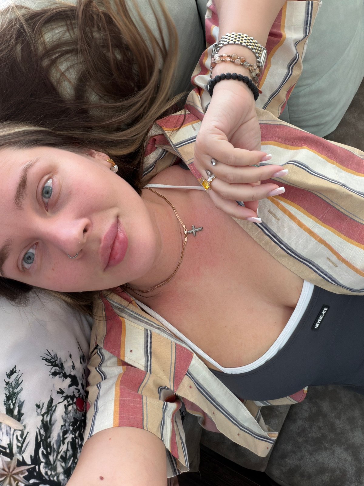 Woman takes indoor selfies in Chaikovsky, Russia